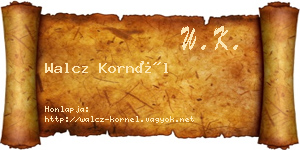 Walcz Kornél névjegykártya